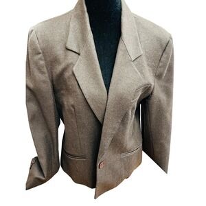 Vintage Manchester Suitmakers 100% Pure Wool Blazer Brown Workwear Office 16